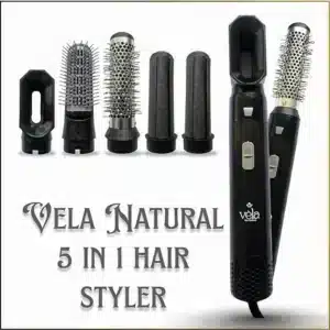 5-in-1 Hair Styling Kit | Pre-Styling Half Brush, Stylish Curlers, Smoothening Roller Brush | Suitable For All Hair Types | Black